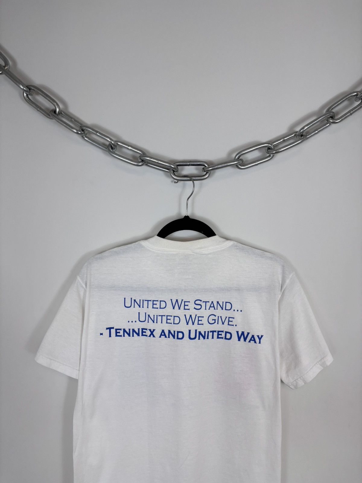 Fruit Of The Loom Vintage 1990s Big USA Flag Logo White T-Shirt Tee Size US M / EU 48-50 / 2 - 17 Thumbnail