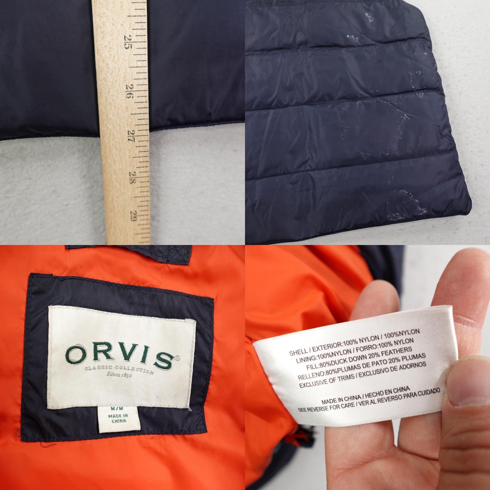 Orvis VINTAGE Orvis Vest Mens Medium Blue Duck Down Essex Puffer Quilted Zip Snap Insulated Size US M / EU 48-50 / 2 - 8 Thumbnail