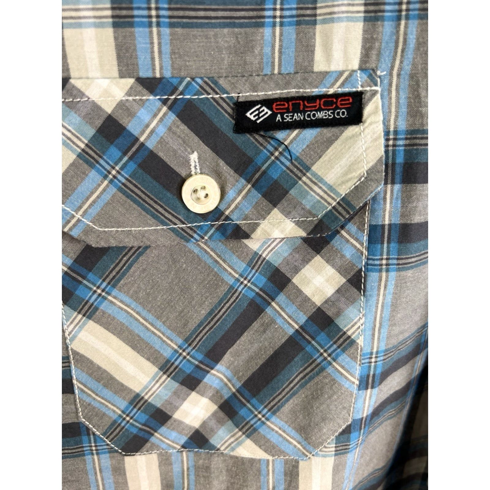 Enyce enyce Shirt Mens 6X Blue Cotton Button-Up Casual Big & Tall Classic Mens Size US XXL / EU 58 / 5 - 3 Thumbnail