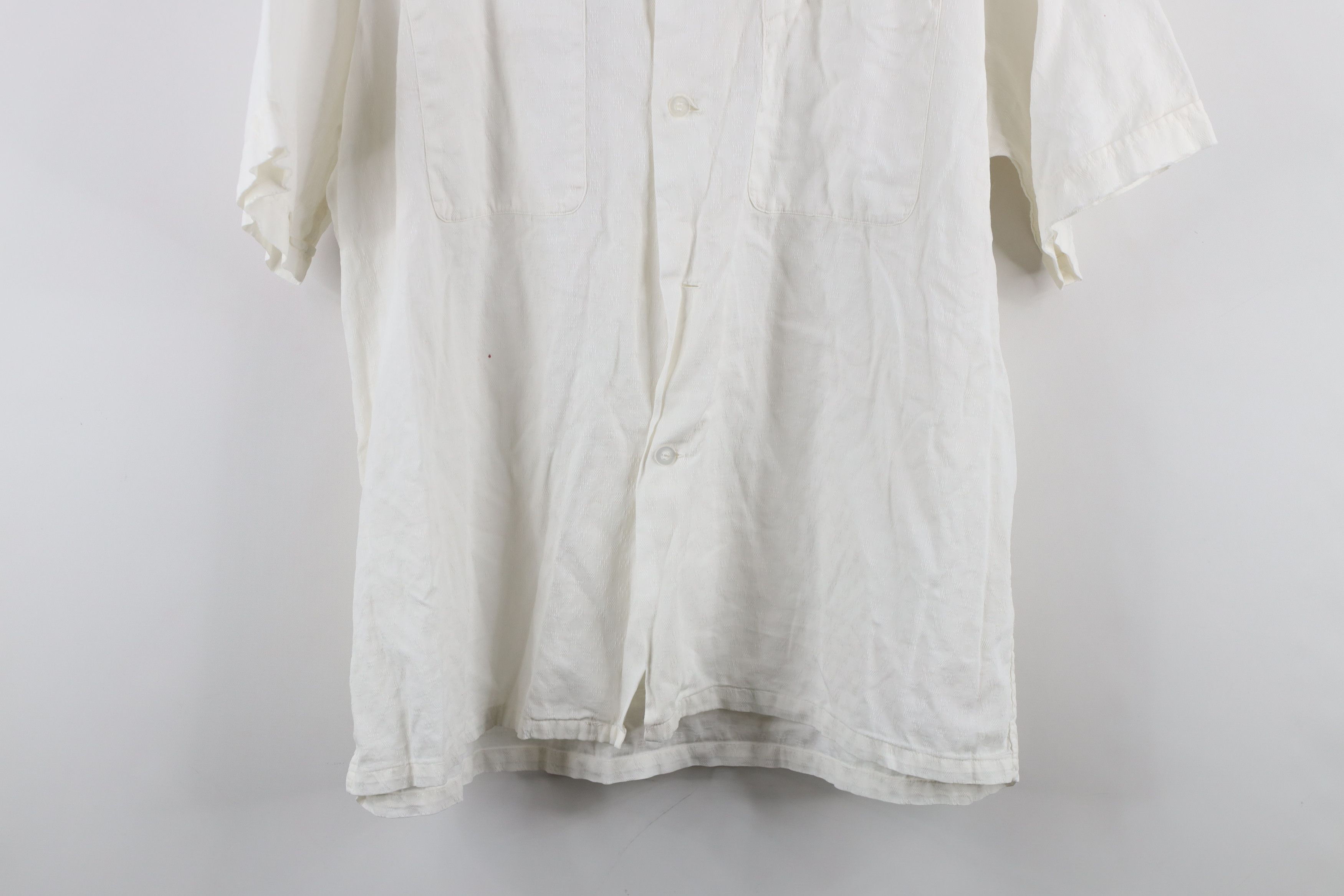 Vintage Vintage 50s Short Sleeve Band Collar Button Shirt USA Size US XL / EU 56 / 4 - 3 Thumbnail