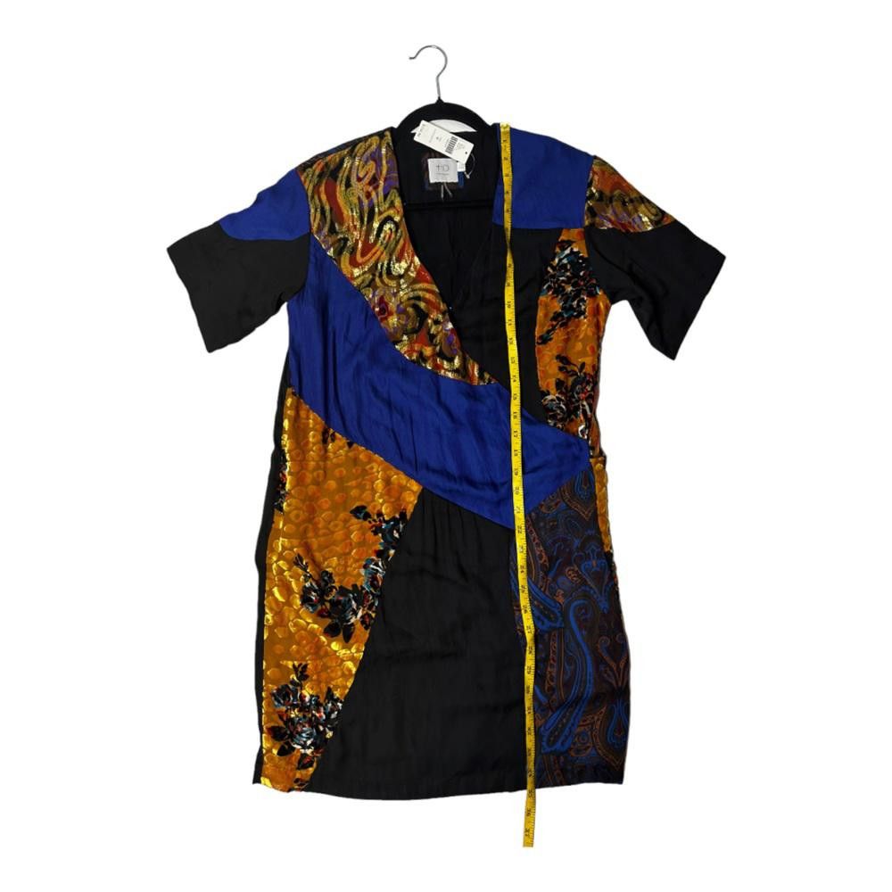 Designer Anthropologie l NWT Camilla Paris Patchwork Silk Dress 0 Size XS / US 0-2 / IT 36-38 - 4 Thumbnail