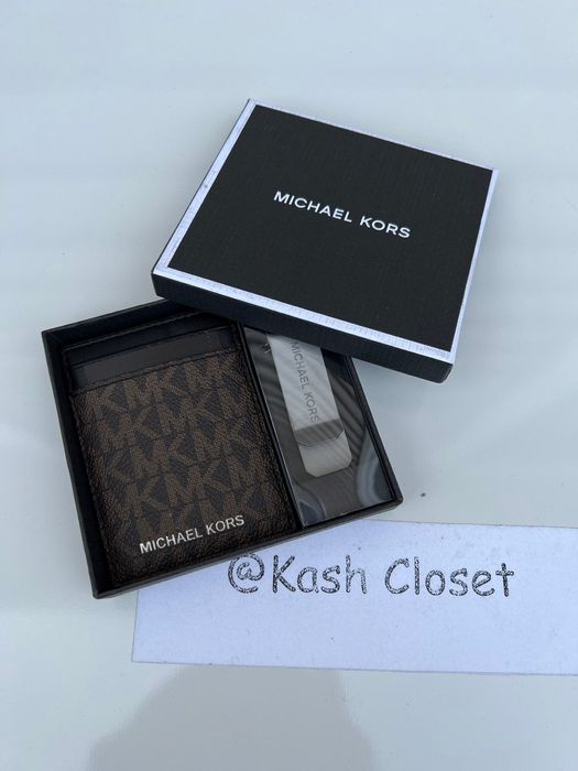 Michael Kors Logo Card Case with Bill Clip