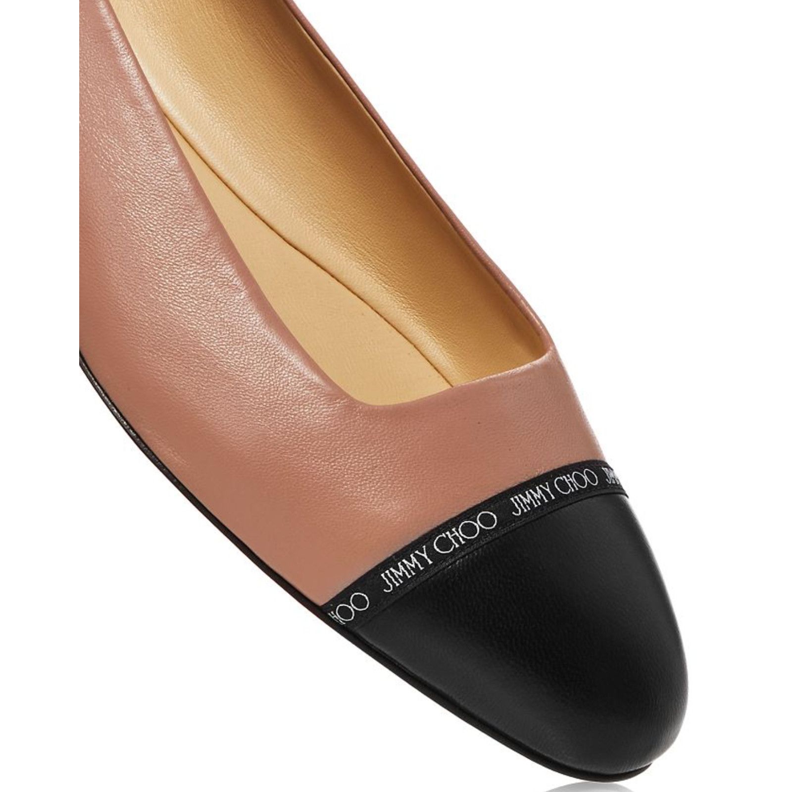Jimmy Choo Jimmy Choo Watson Black Ballet Pink Leather Logo Slip On Size US 9.5 / IT 39.5 - 5 Thumbnail
