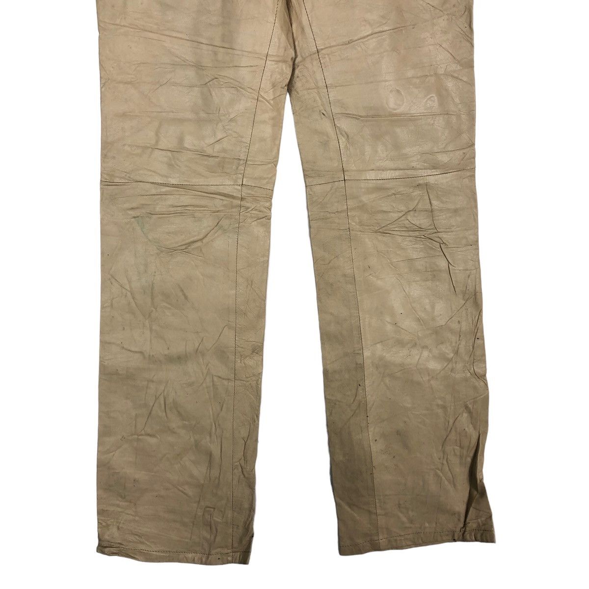 Genuine Leather 🔥Rare 5351 By Issey Miyake Genuine Leather Pants Racing Size US 28 / EU 44 - 4 Thumbnail