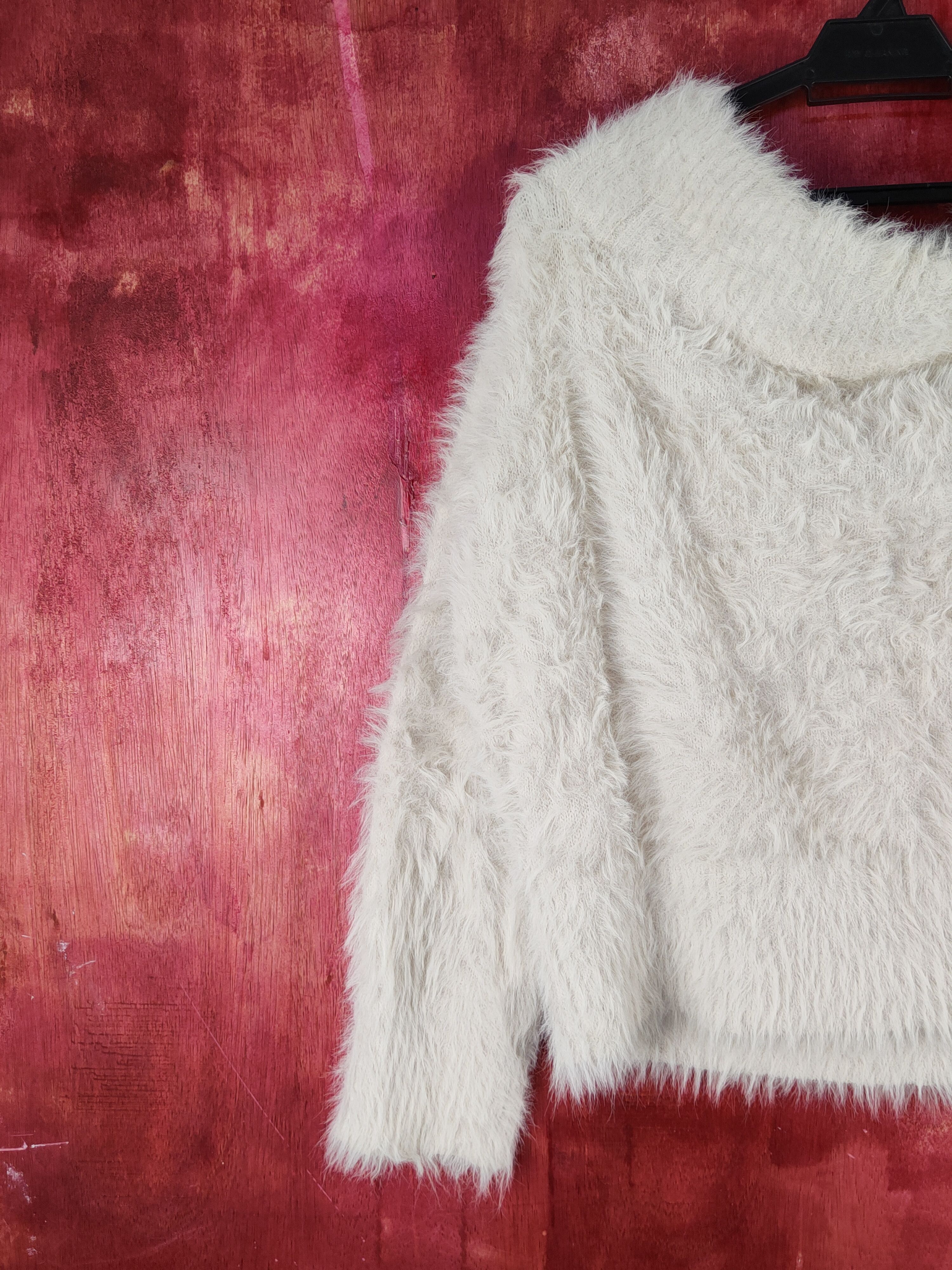 Homespun Knitwear × Japanese Brand × Vintage Sense of Place Beige Shag Shaggy Fur Mohair Knitwear #S1998 Size M / US 6-8 / IT 42-44 - 8 Thumbnail