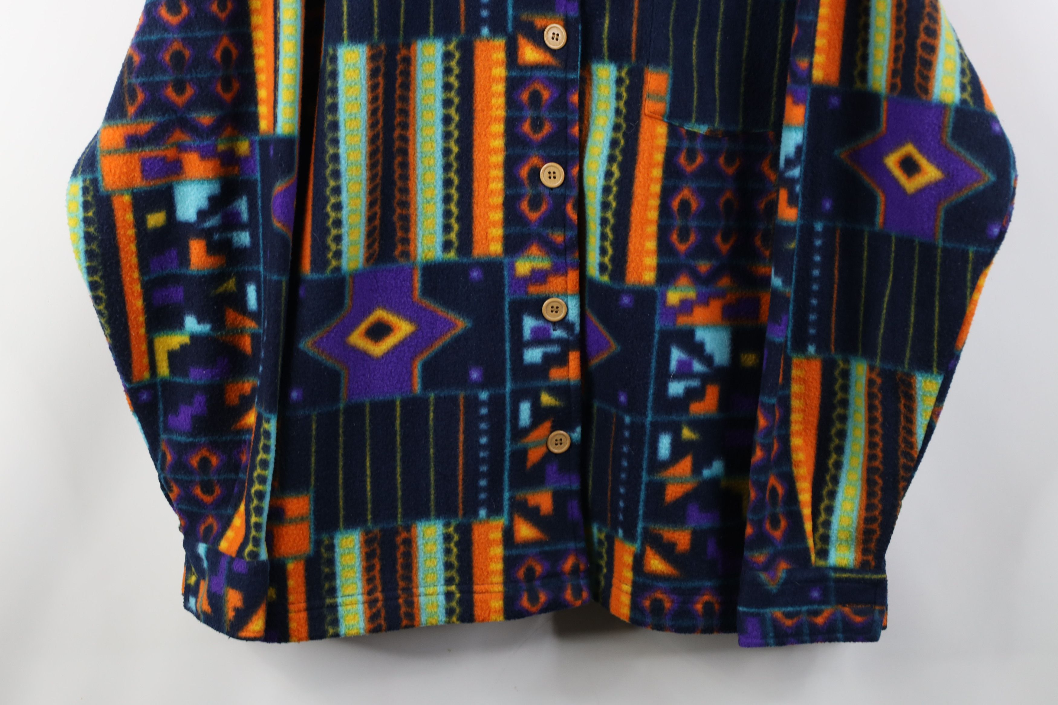 Vintage Vintage 90s Streetwear Southwestern Fleece Shirt Jacket Size M / US 6-8 / IT 42-44 - 3 Thumbnail