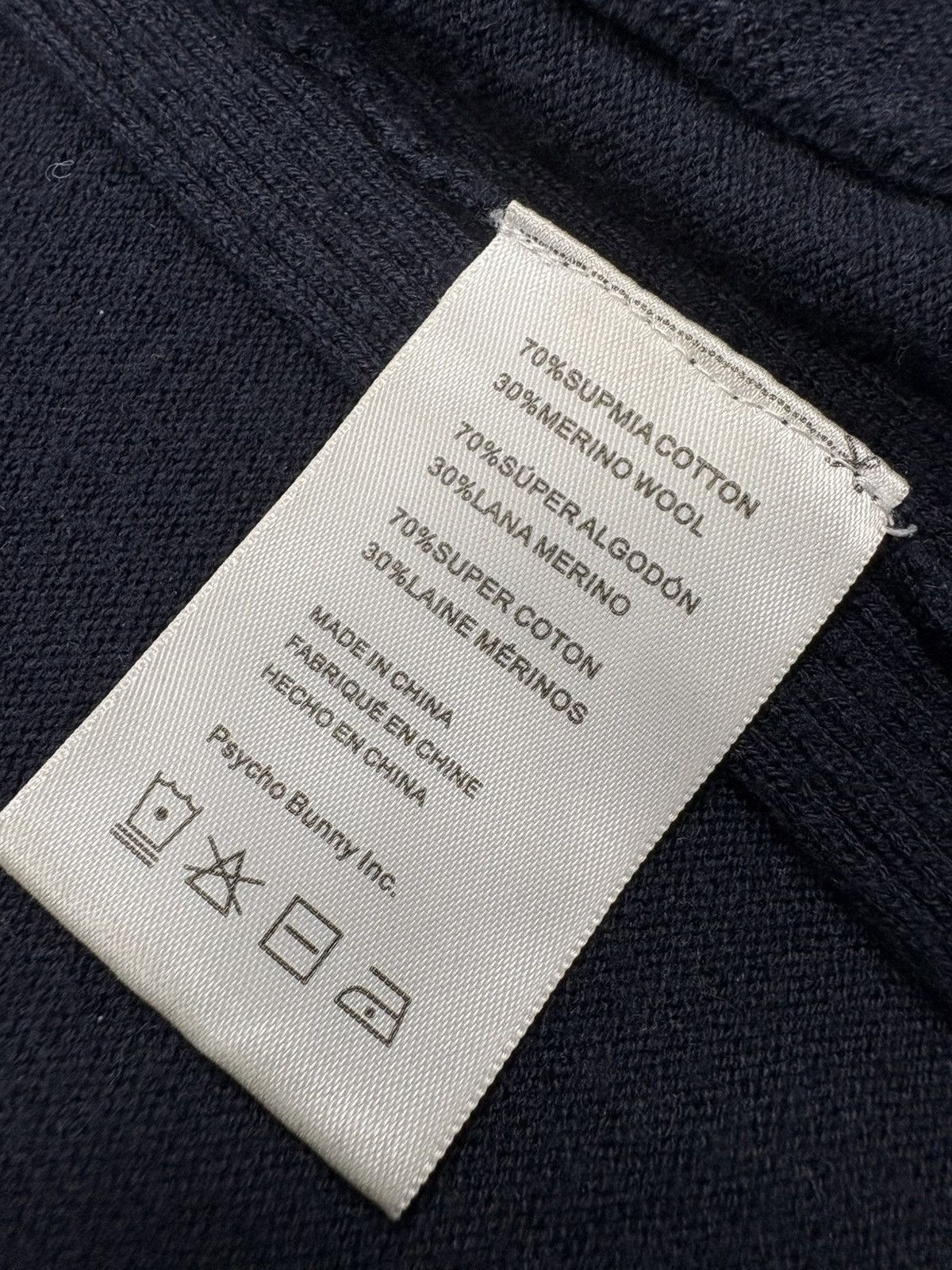 Psycho Bunny Psycho Bunny Navy Zip Up Merino Wool Cotton Knit Jacket M-L Size US L / EU 52-54 / 3 - 10 Thumbnail