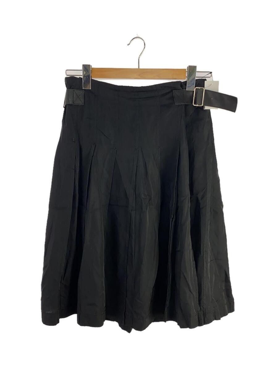 image of Comme Des Garcons Side Buckle Pleated Wrap Skirt in Black, Women's (Size 28)