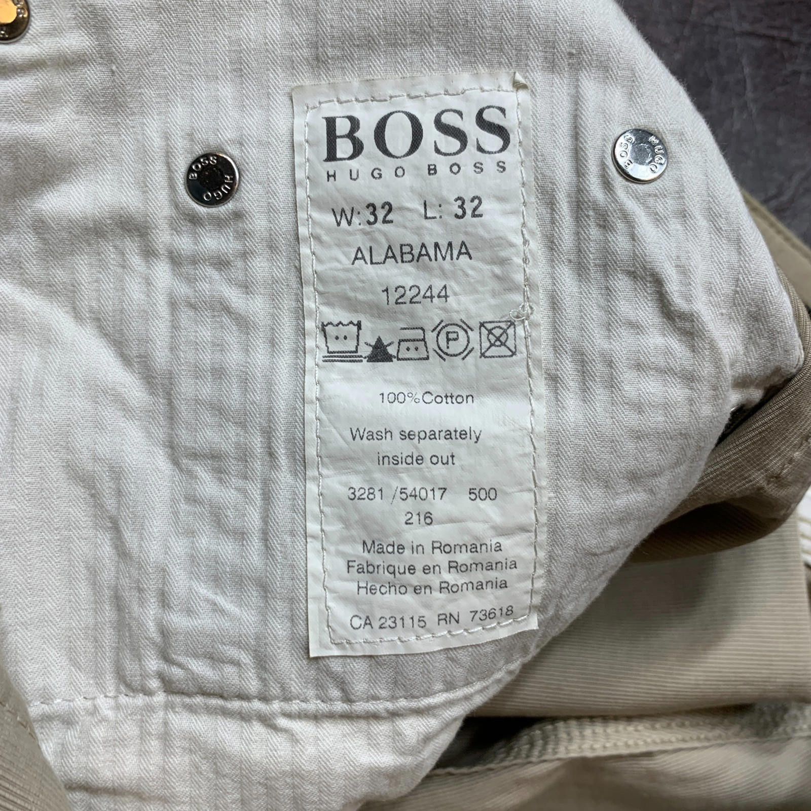 Hugo Boss Hugo Boss Mens 32X22 Cream Flat Front Alabama Chino (340) Size US 32 / EU 48 - 9 Thumbnail