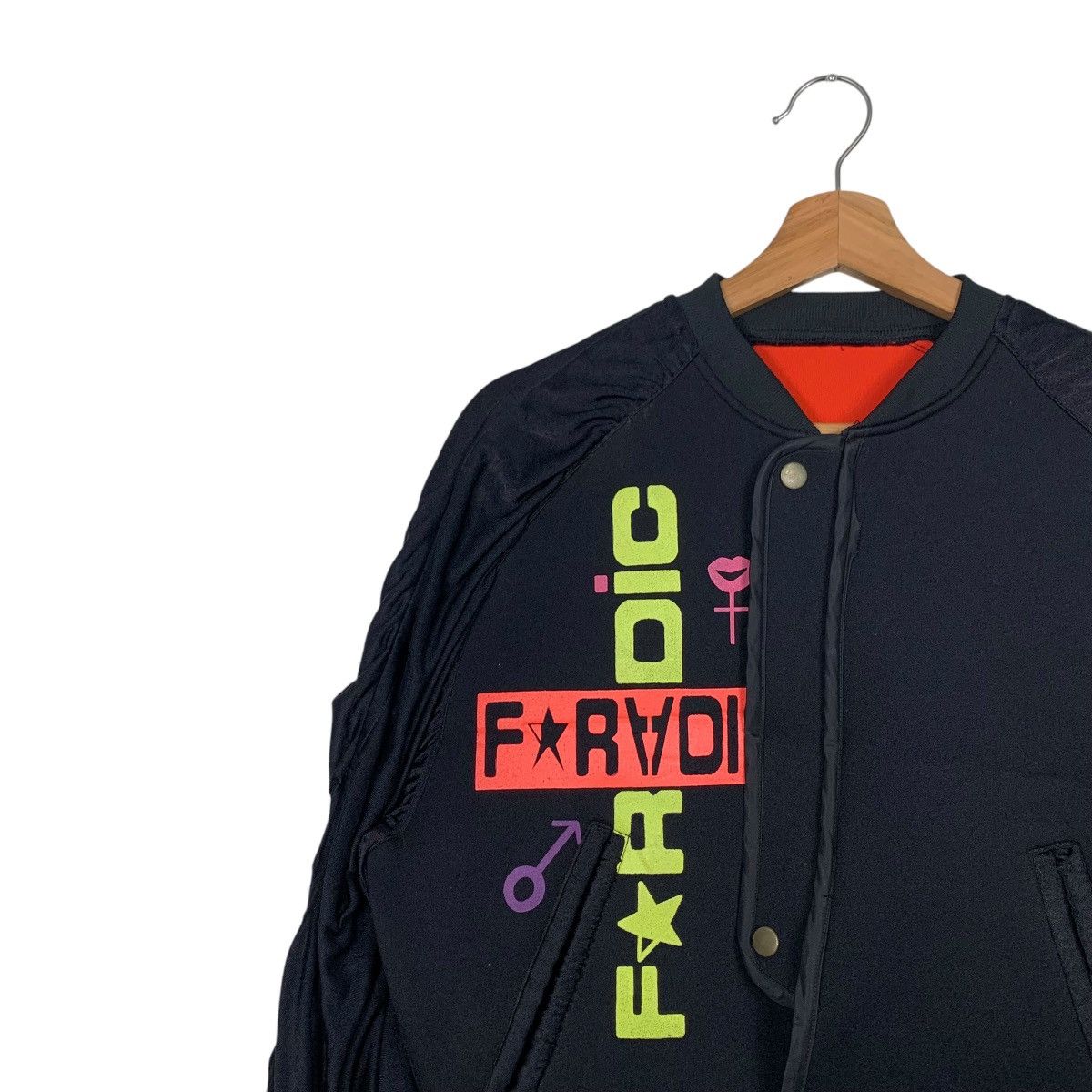 Japanese Brand FARADIC Big Logo Printed Hybrid Cropped Jacket #1646-C73 Size M / US 6-8 / IT 42-44 - 6 Thumbnail