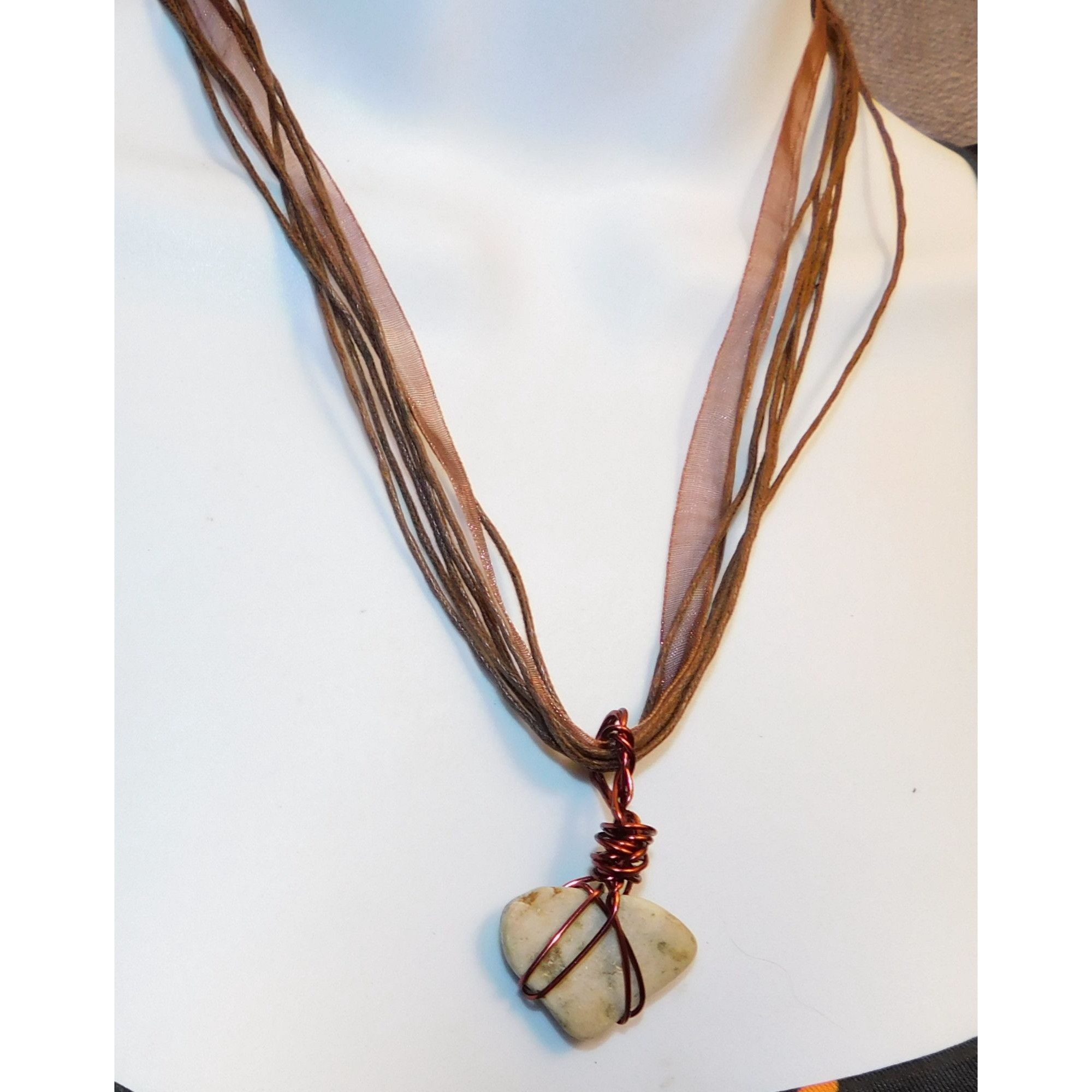 Handmade Handmade Wire Wrapped Stone Pendant Necklace Size ONE SIZE - 1 Thumbnail