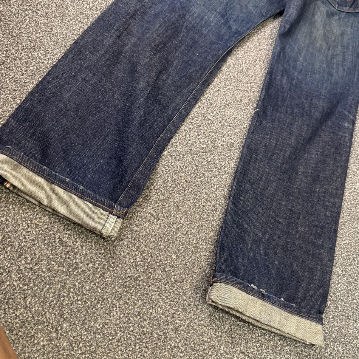 Indigo Vintage Selvedge Japanese Indigo Wrangler Blue Bell Denim Size US 29 - 12 Thumbnail