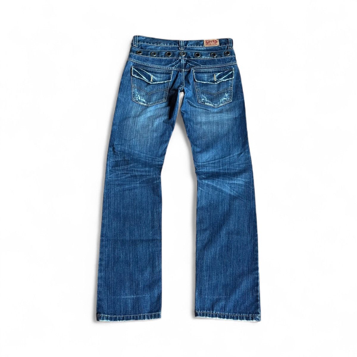 Japanese Brand Y2K Double Waist Studded Denim Pants Size US 33 - 7 Thumbnail