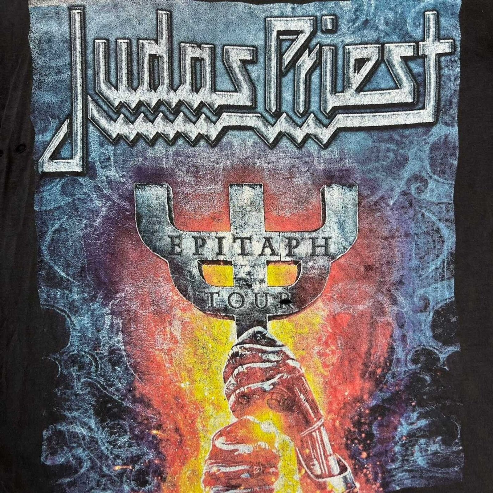 Band Tees × Vintage Vintage 2012 Judas Priest Shirt Epitaph Distressed Tour Tee Size US L / EU 52-54 / 3 - 2 Thumbnail