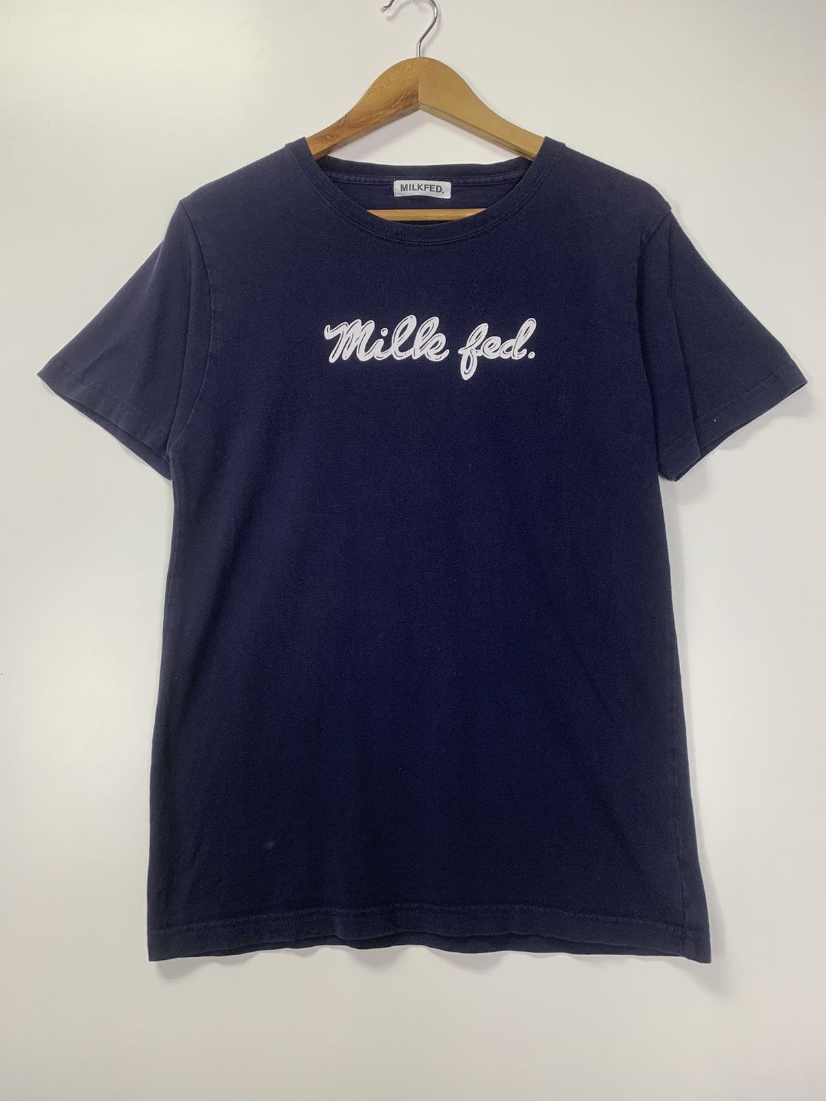 Milkfed Womens deals Big Logo Spellout T Shirt Dress Navy Blue One Size (Small/Medium)