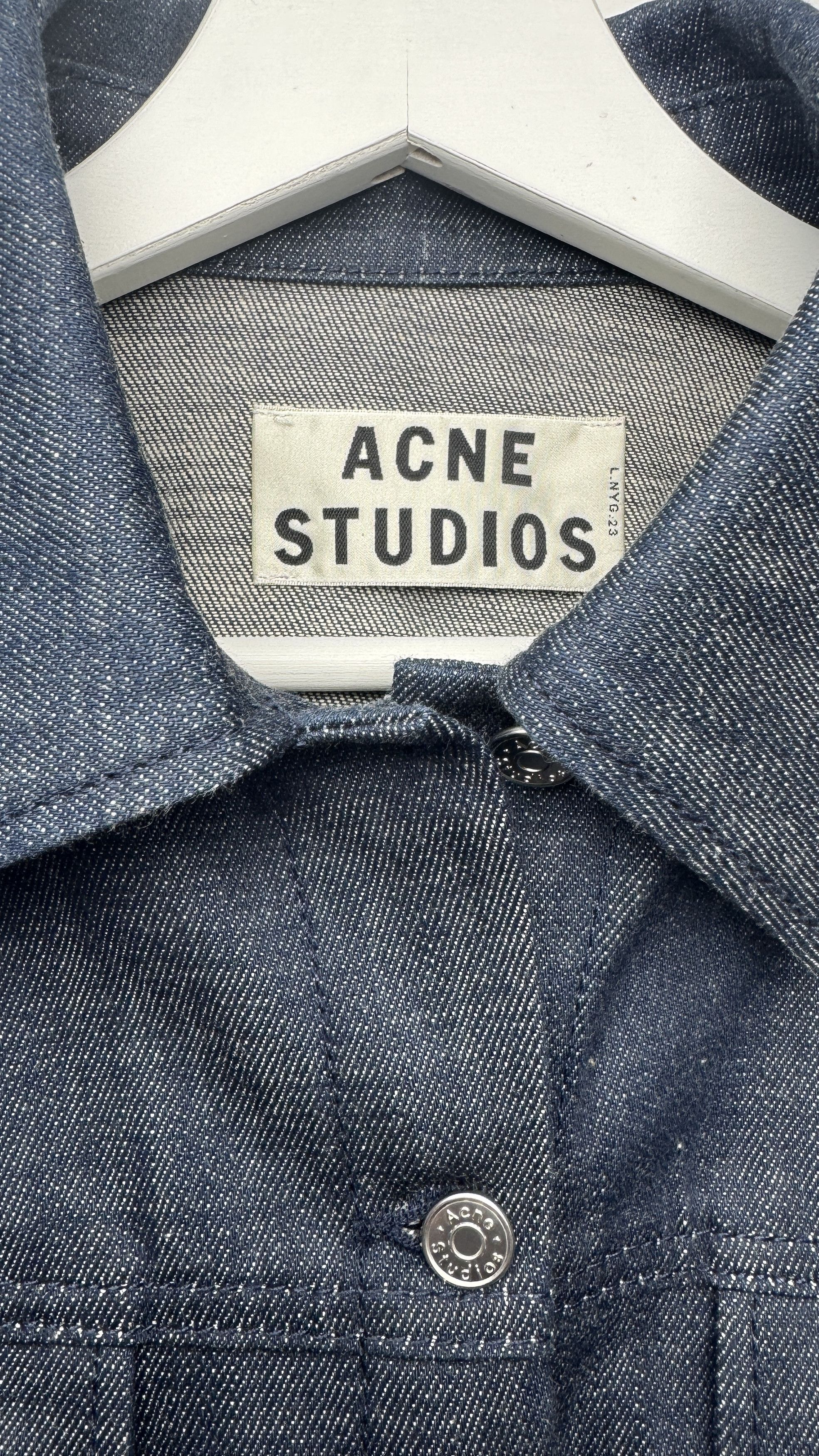 Acne Studios Acne Studios Cropped Denim Jacket in Raw Indigo Size XS / US 0-2 / IT 36-38 - 3 Thumbnail