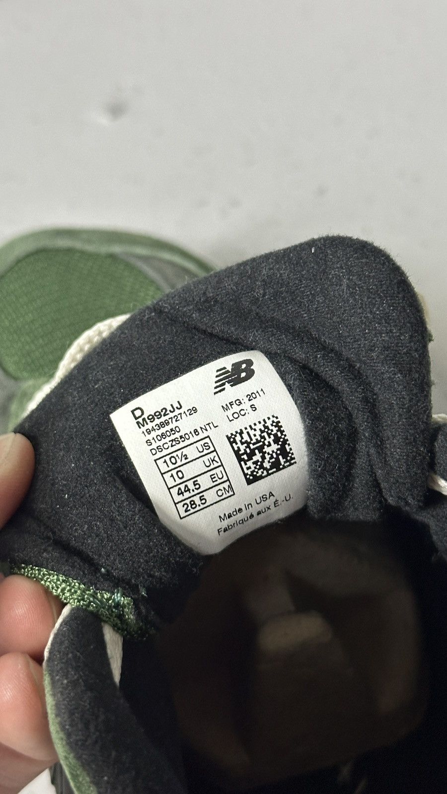 JJJJound × New Balance New Balance jjjjound 992 New Balance Green Size US 10.5 / EU 43-44 - 6 Thumbnail