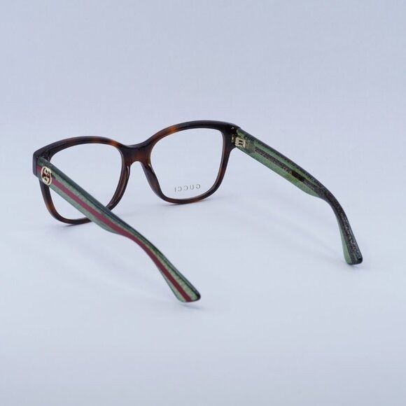 Gucci 🕶️ New Gucci GG0038ON 002 Eyeglasses - Havana/Green Frame Size ONE SIZE - 10 Thumbnail