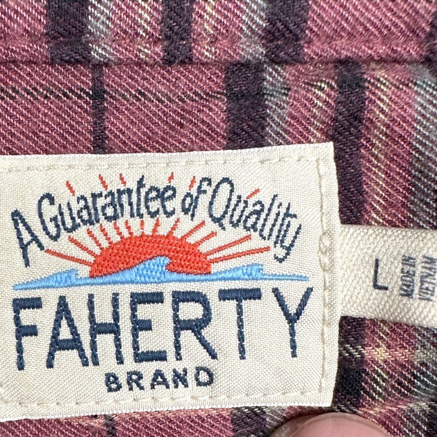 Faherty Faherty Shirt Men L Button-Up Plaid Red Burgundy Navy Long Sleeve Button-Down Collar Casual Workwear Size US L / EU 52-54 / 3 - 4 Thumbnail