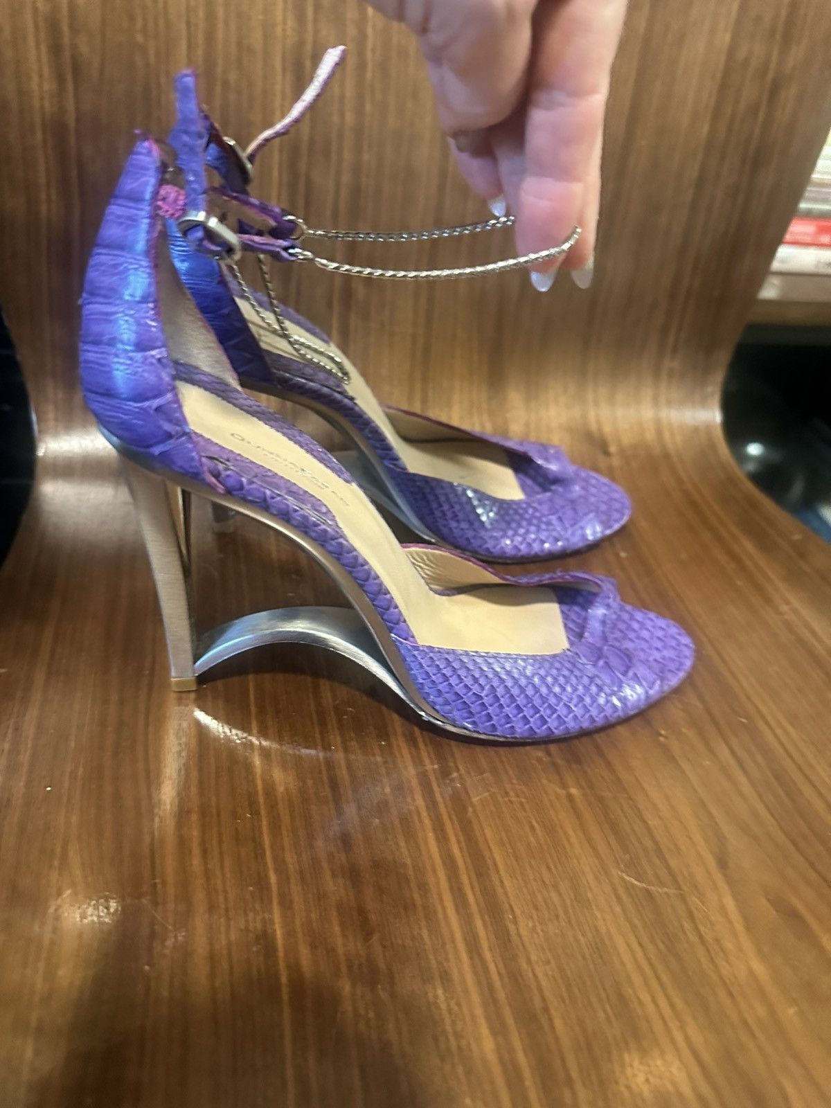 Donna Karan 90s Donna Karen Collection python heels Size US 7 / IT 37 - 1 Thumbnail