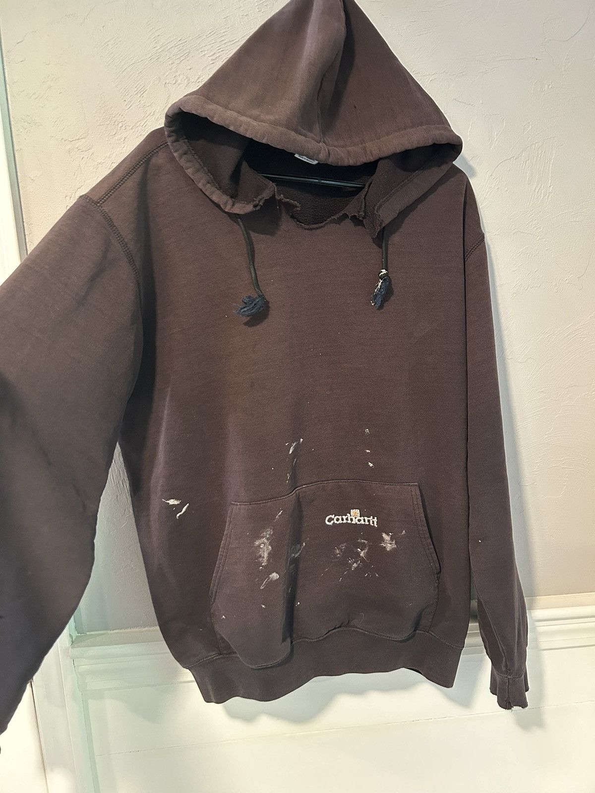 Carhartt Vintage Faded Paint Splatter Carhartt Hoodie Brown Size US L / EU 52-54 / 3 - 3 Thumbnail