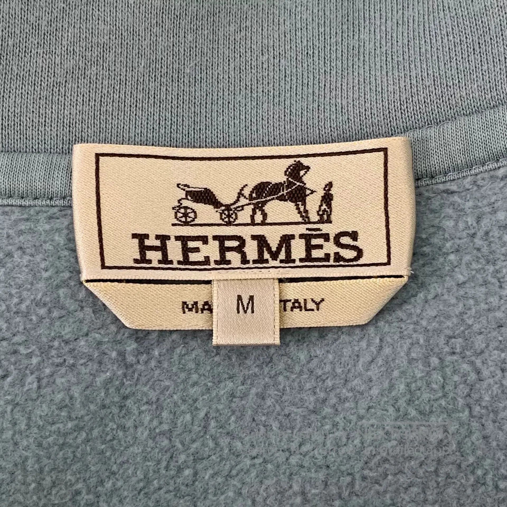 Hermes light blue cotton hooded sweatshirt. Size US M / EU 48-50 / 2 - 5 Thumbnail