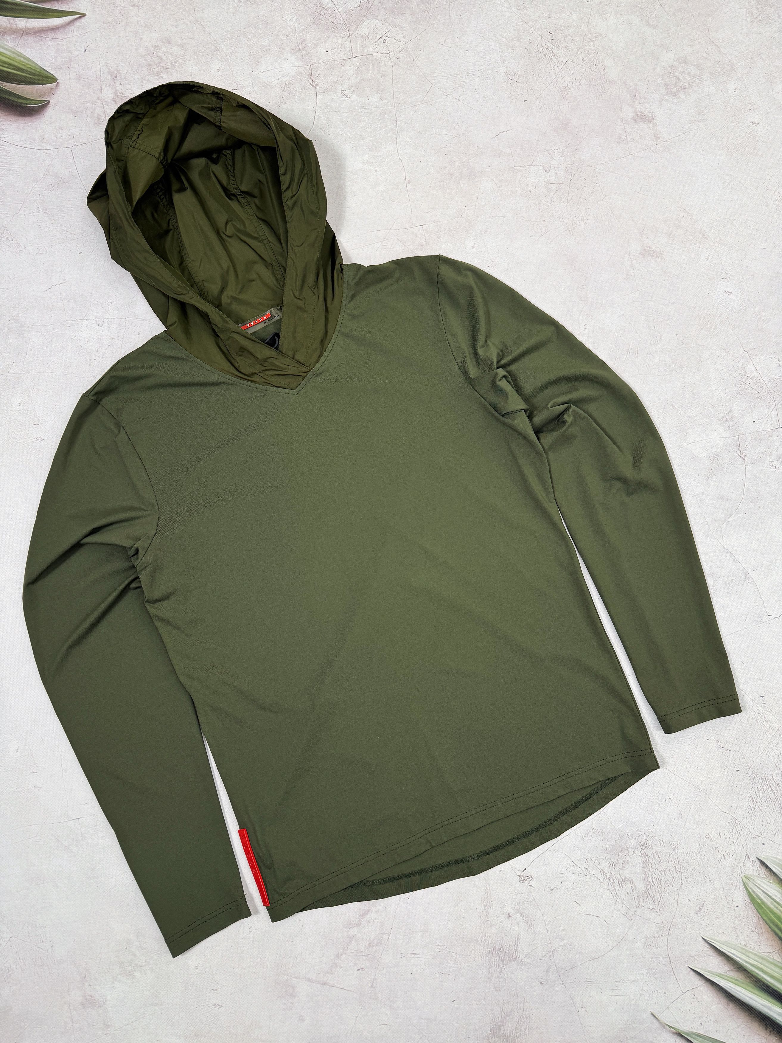 Prada Prada Nylon Hoodie Red Tab Olive Green Size US S / EU 44-46 / 1 - 1 Thumbnail