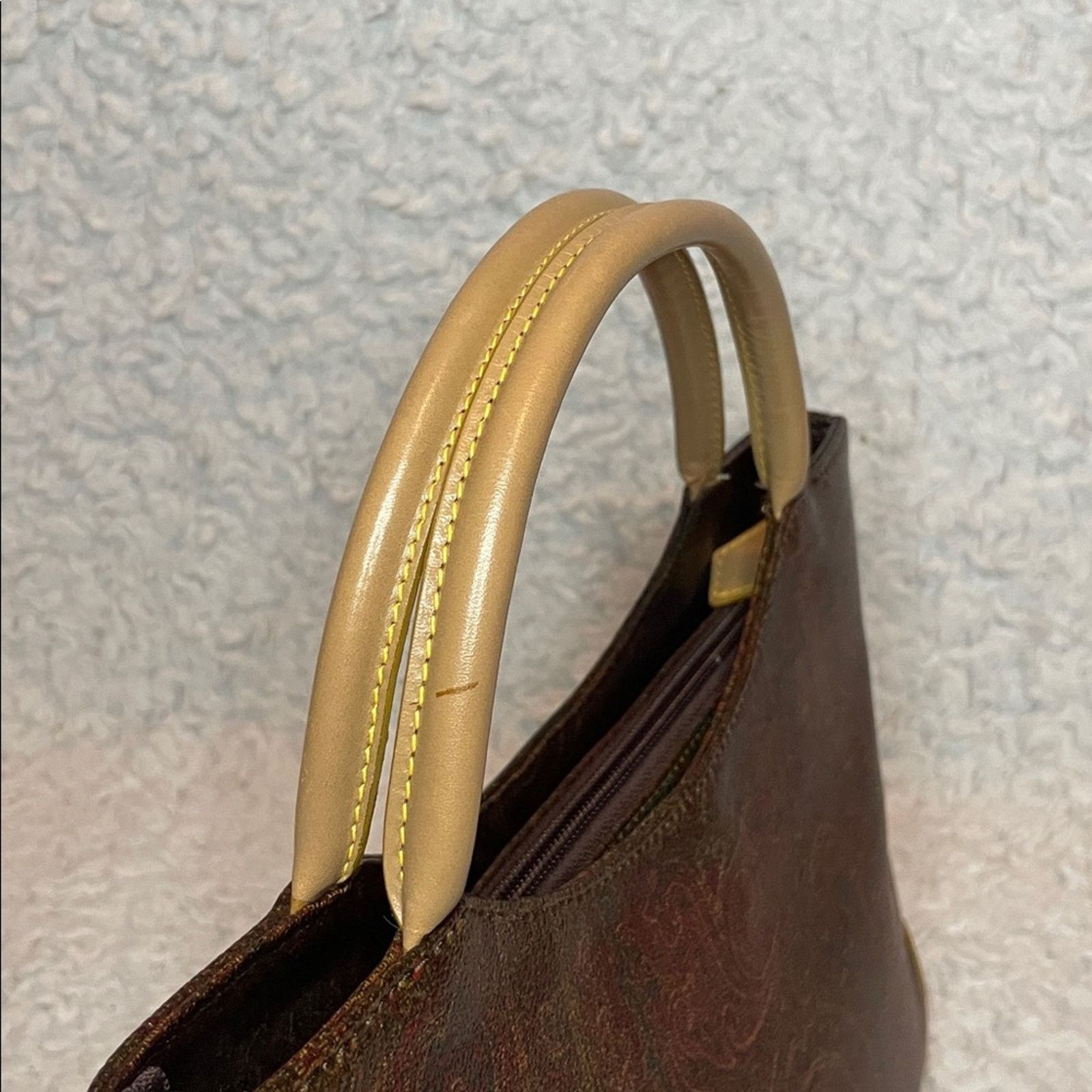 Etro Etro Arnica Vintage Paisley Coated Canvas Leather Tote Bag Size ONE SIZE - 4 Thumbnail