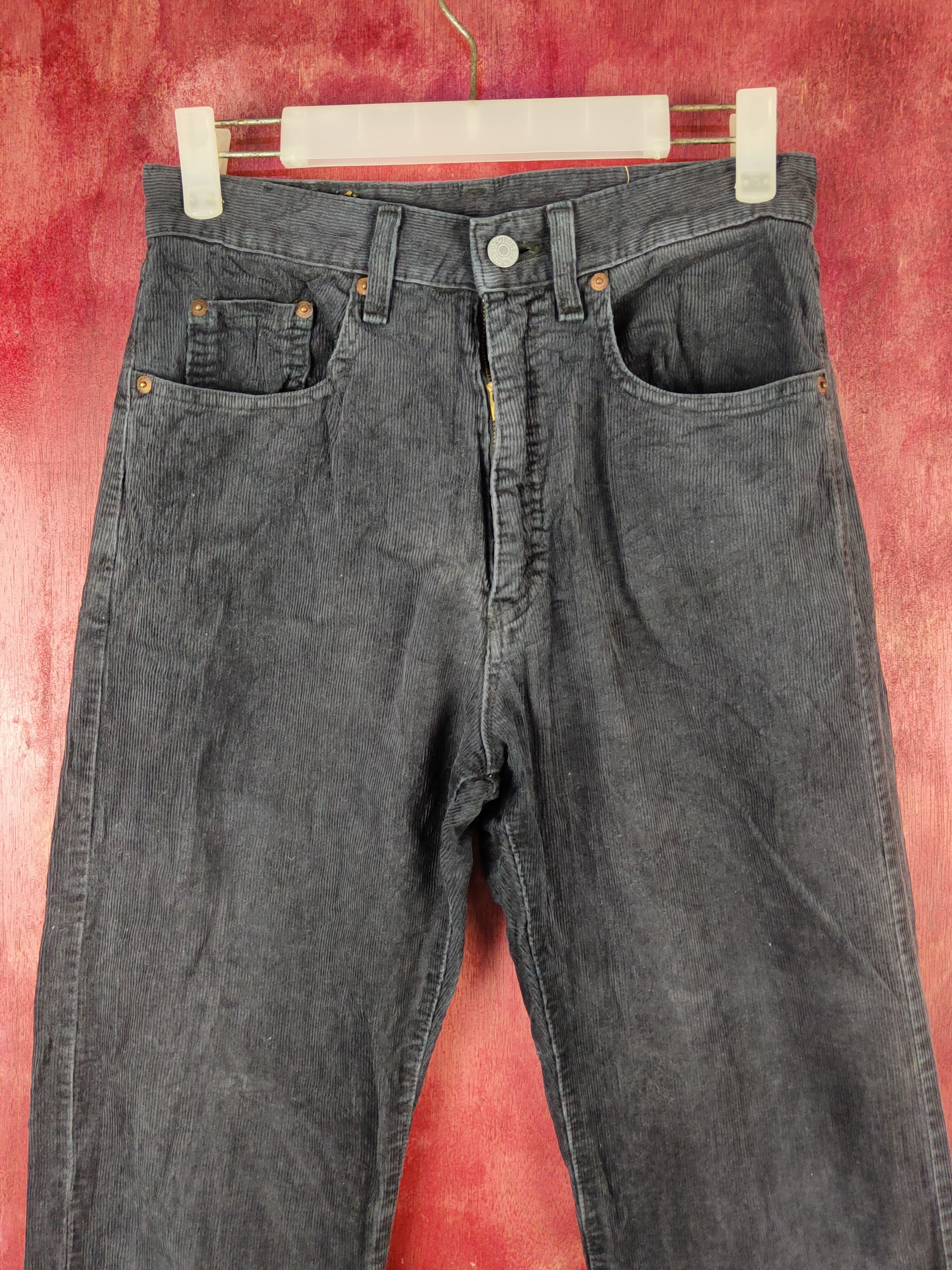 Vintage Bobson Dark Blue faded vintage cargo Corduroy Pants #S1560 Size US 28 / EU 44 - 2 Thumbnail