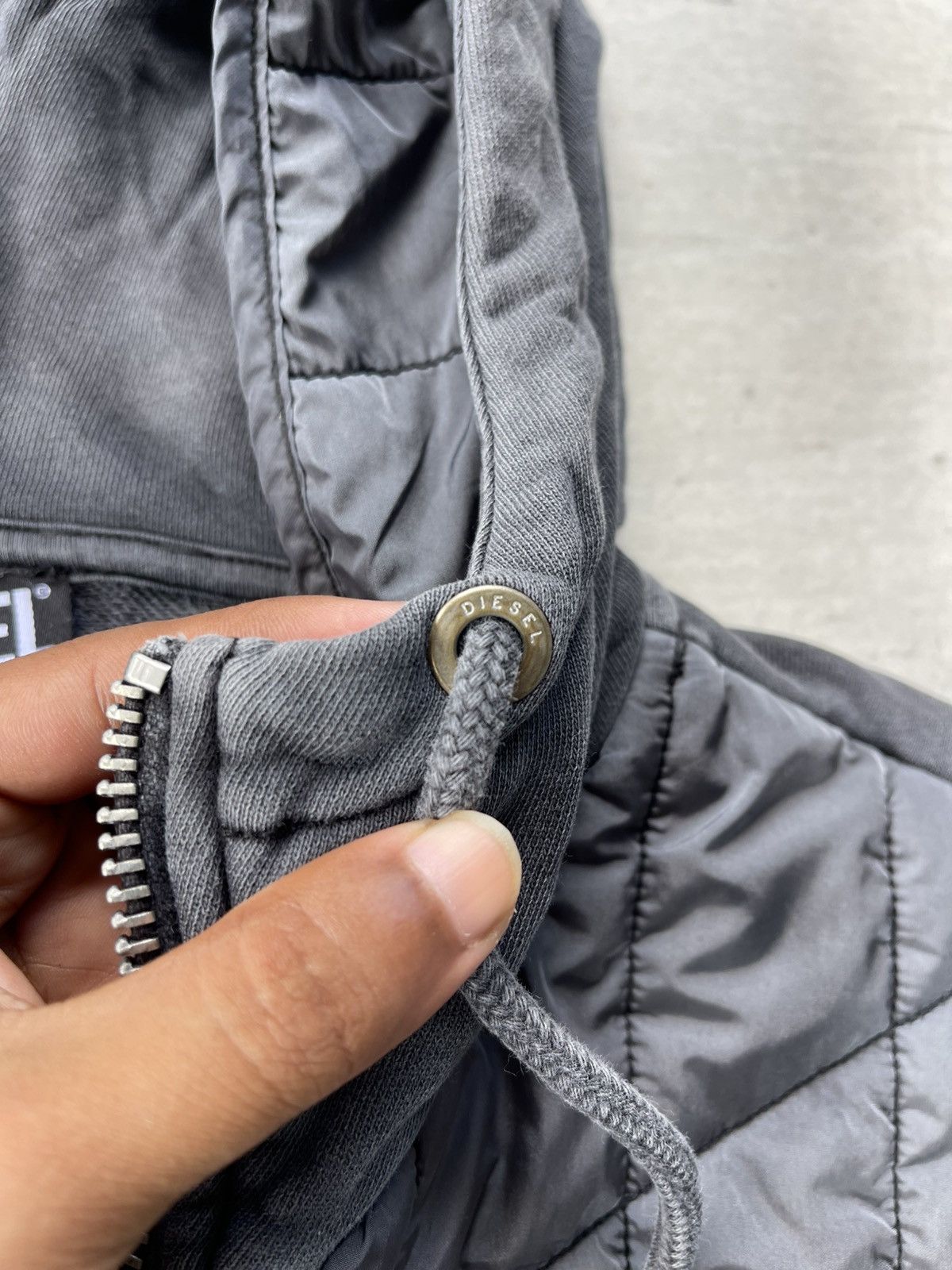 Diesel Black Gold DIESEL J-VESTER QUILTED COTTON-BLEND HOODED JACKET Size US L / EU 52-54 / 3 - 16 Thumbnail