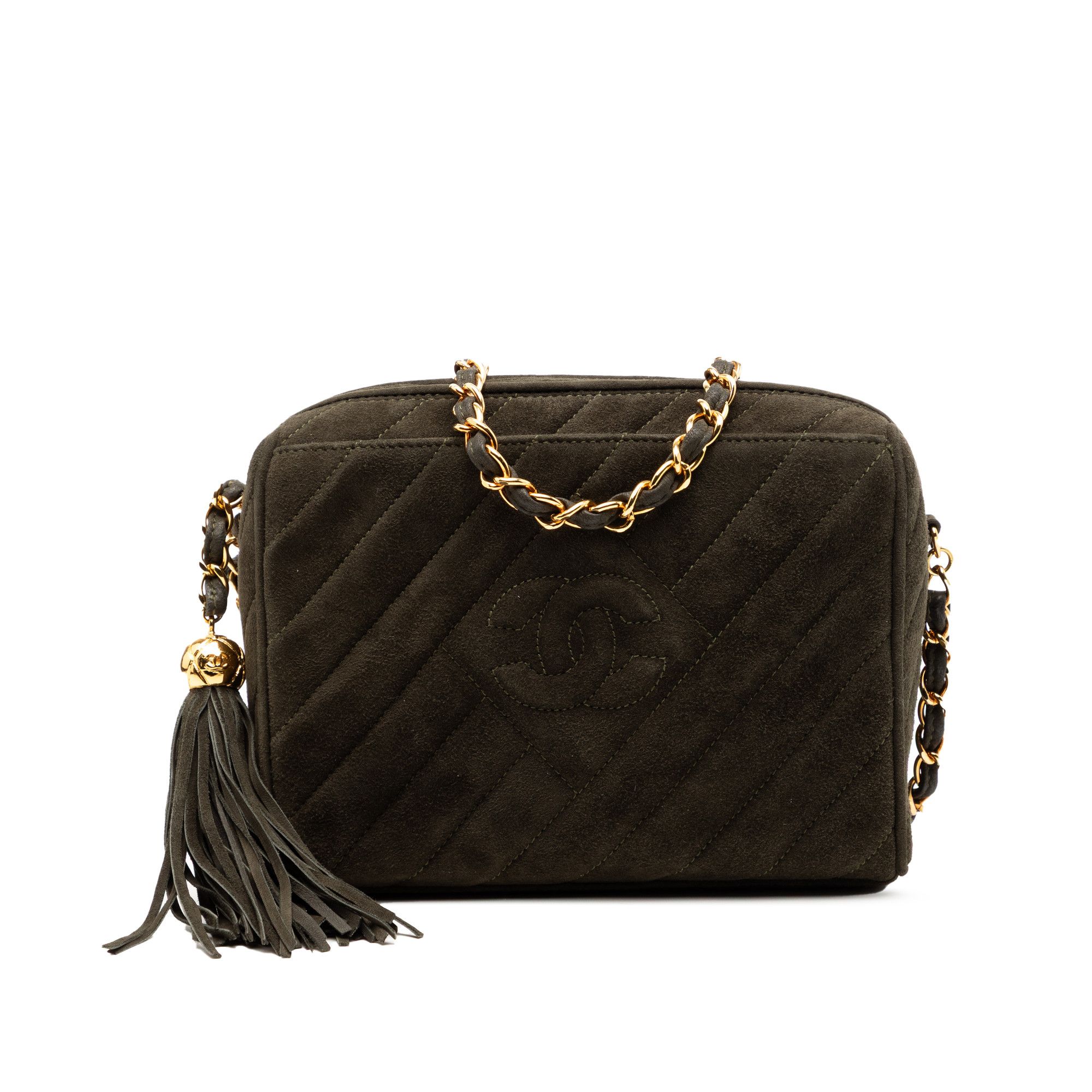 Chanel Chanel CC Diagonal Quilted Suede Tassel Diamond Camera Bag Size ONE SIZE - 1 Thumbnail