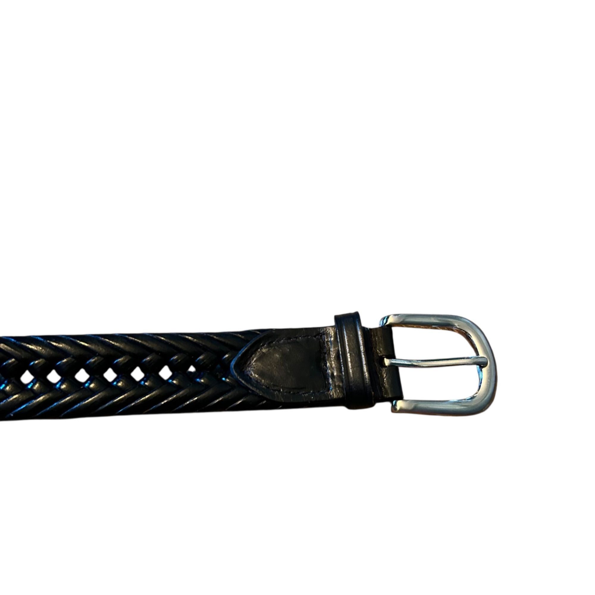Vintage Vintage Genuine Leather Braided Western Boho Black Belt 43 Size 42 - 7 Thumbnail