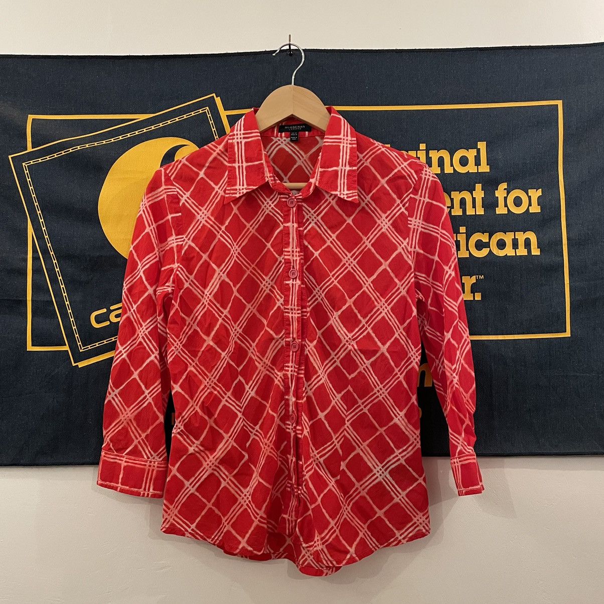 image of Burberry London Ls in Red, Women's (Size Large)