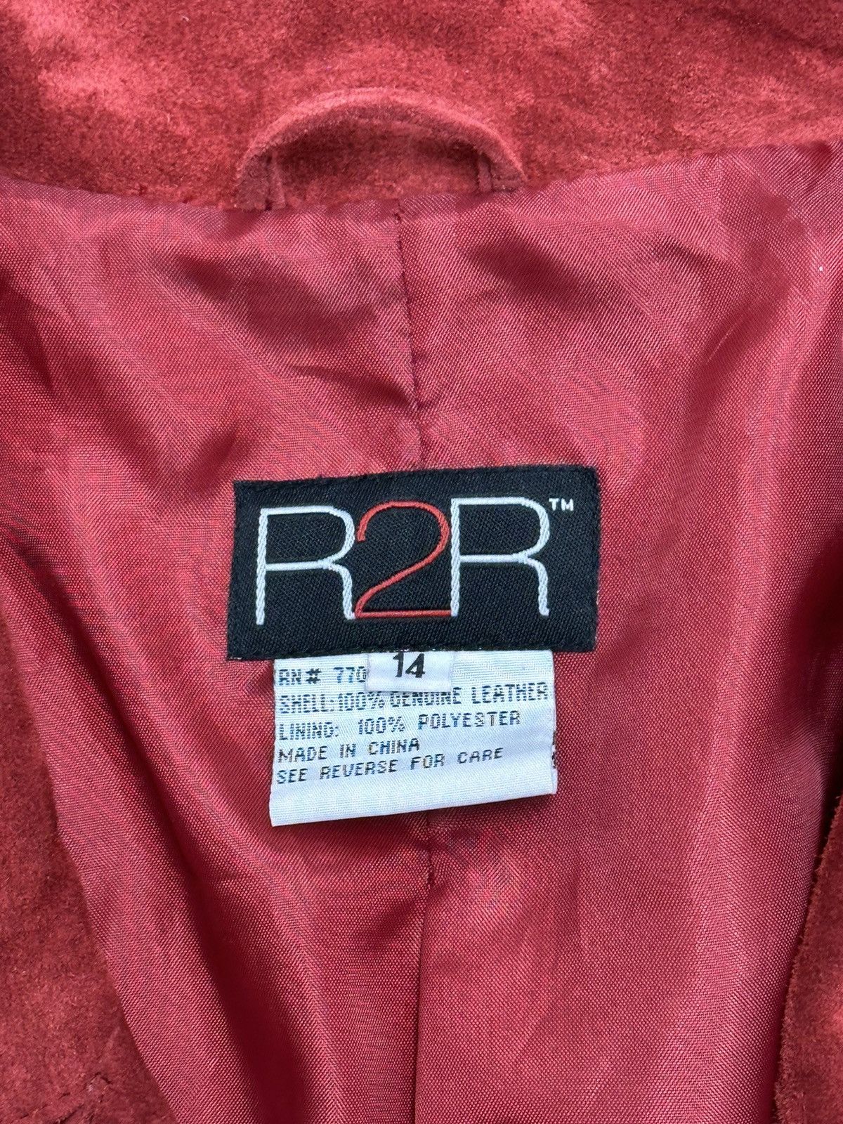 American Trench R2R Red Suede Trench Coat Winter Jacket Long Sleeve Size XL / US 12-14 / IT 48-50 - 7 Thumbnail