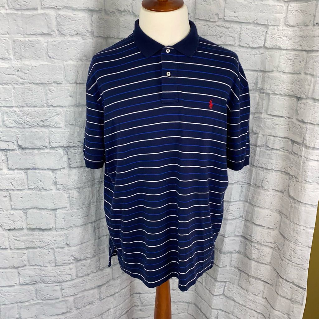 Ralph Lauren Polo by RL 100% cotton 2 button collar short sleeve stripe p Size US XXL / EU 58 / 5 - 1 Thumbnail