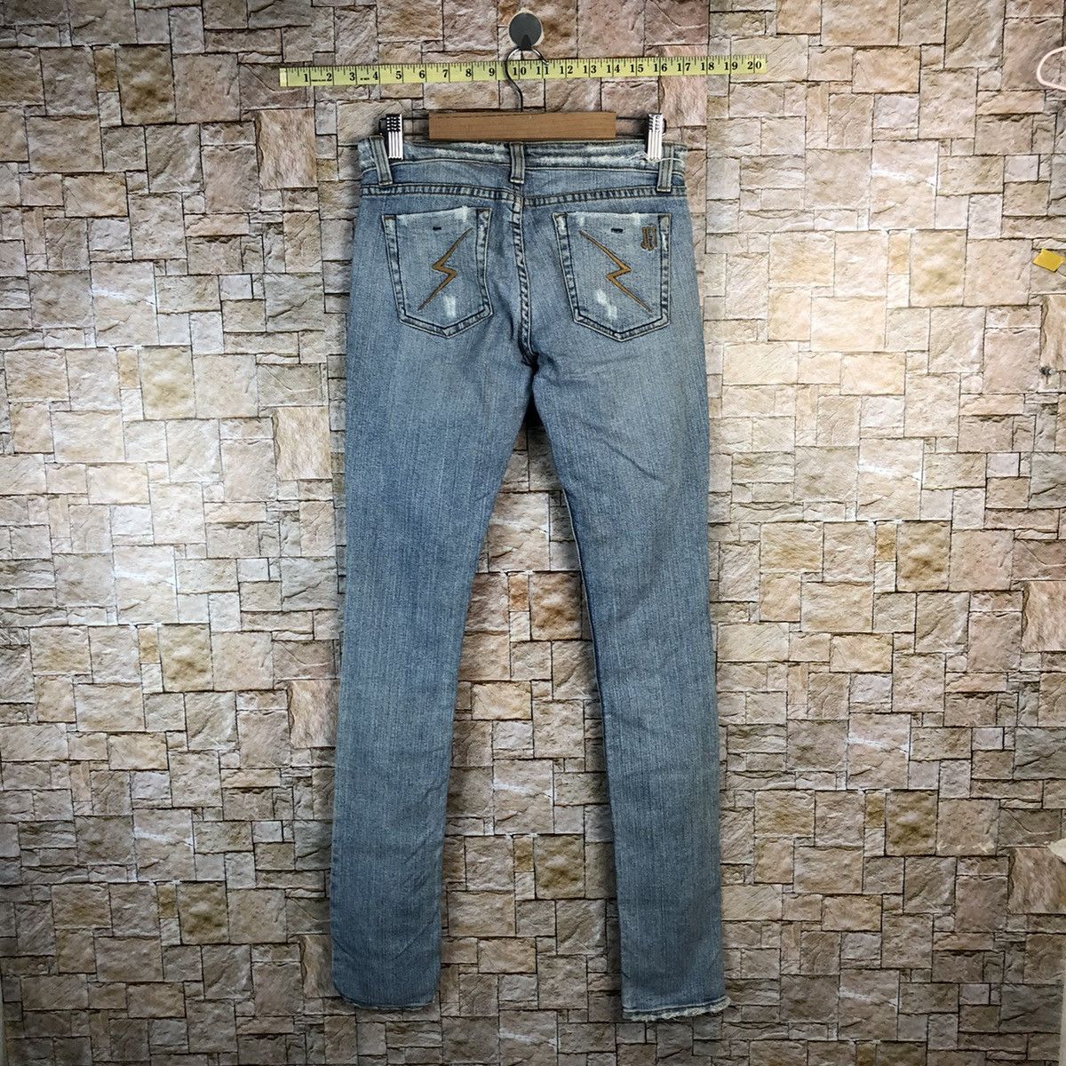 Japanese Brand John Esraya Blue Distressed Denim Pants #A952 Size 27" / US 4 / IT 40 - 16 Thumbnail