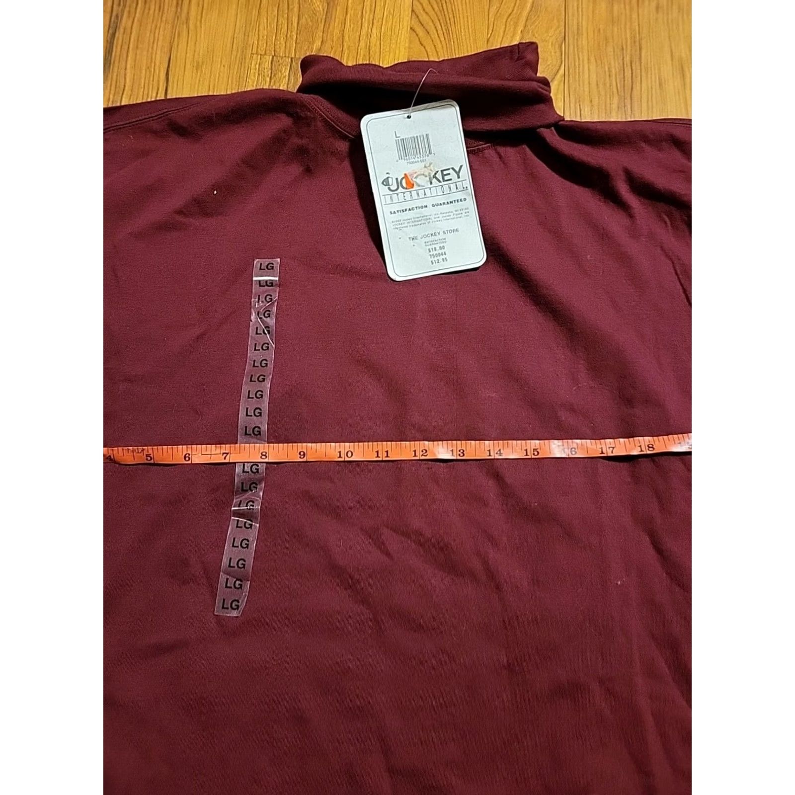 Jockey VINTAGE Jockey Shirt L XL Maroon 1990s Turtleneck Long Sleeve NWT Girls? Size US L / EU 52-54 / 3 - 2 Thumbnail