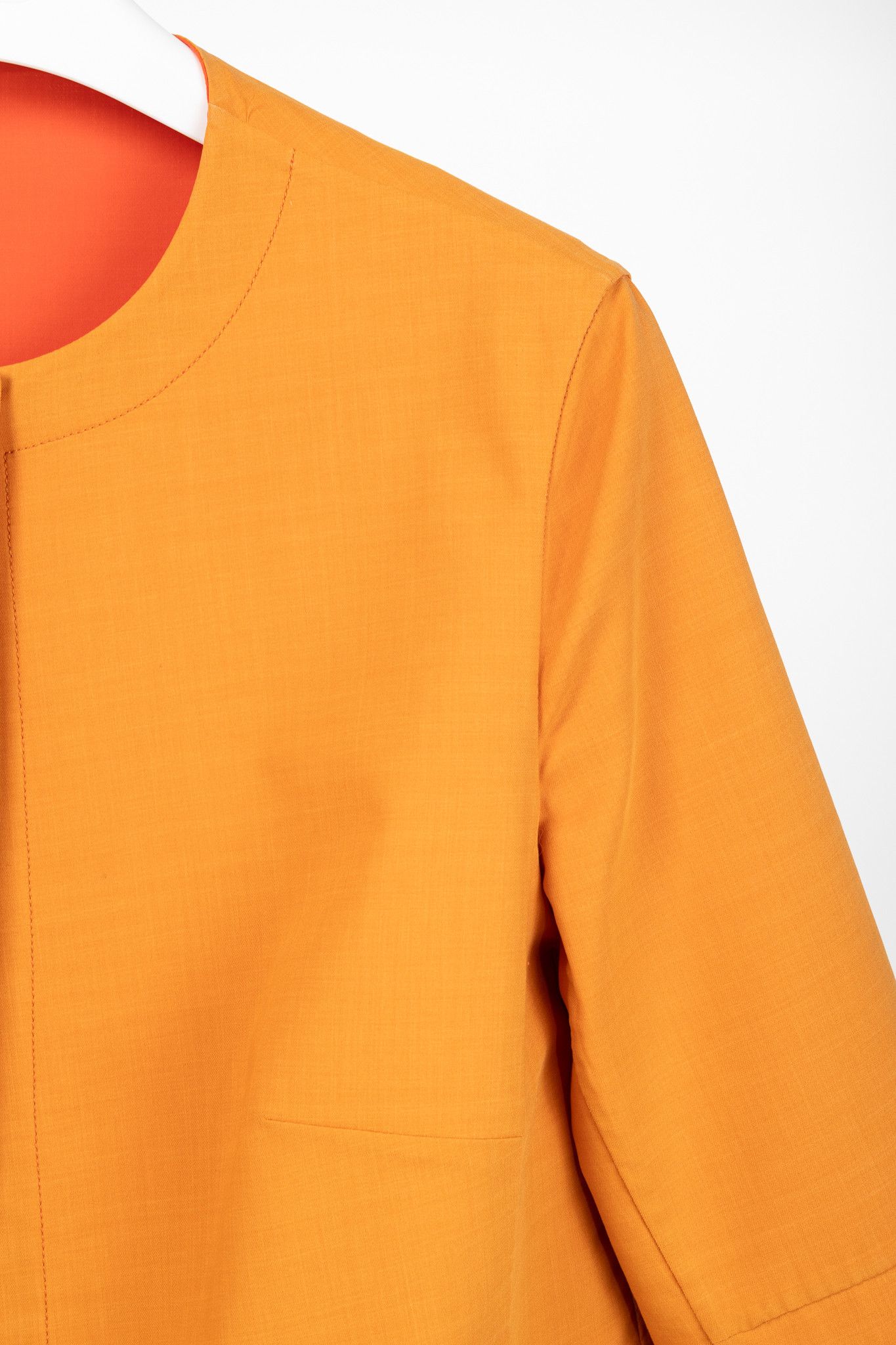 Akris Akris Reversible Firecracker Orange Cotton Trapeze Jacket Size XL / US 12-14 / IT 48-50 - 8 Thumbnail
