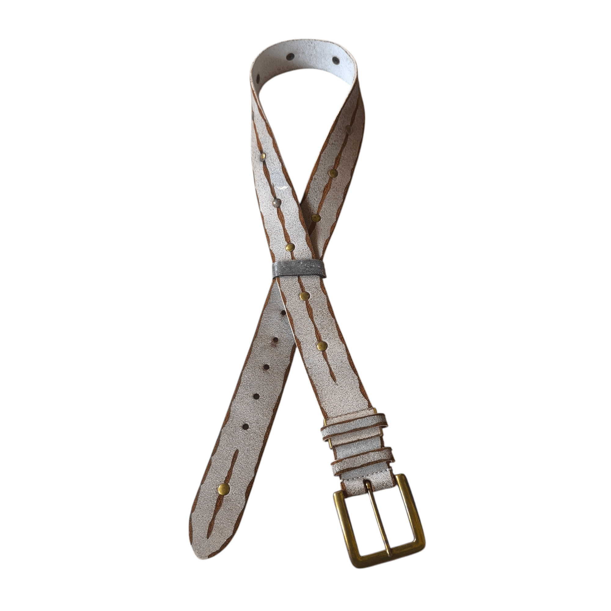 14th Addiction 💥 Solid brass stud punk style art soft leather belt Size ONE SIZE - 1 Thumbnail