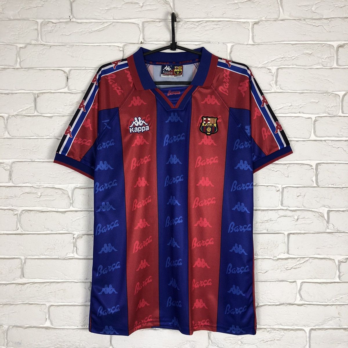 Kappa Retro copy Barcelona 1995 1997 home soccer jersey Size US M / EU 48-50 / 2 - 1 Thumbnail
