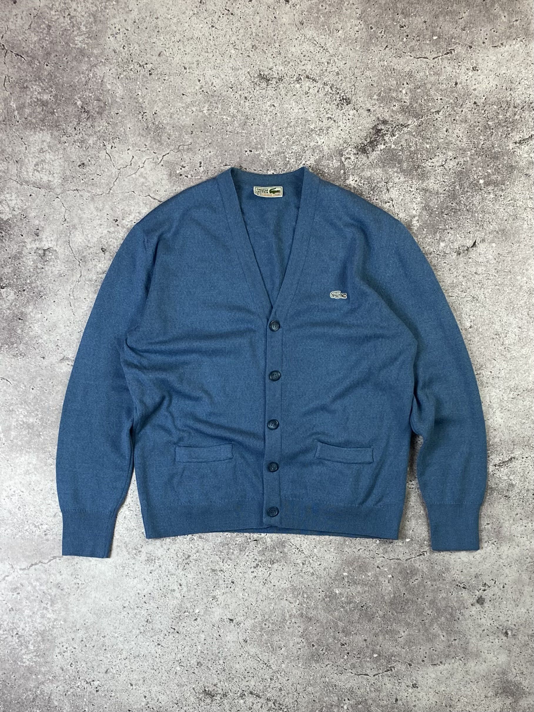 Lacoste × Vintage Vintage 80s Blue Logo Lacoste Cardigan