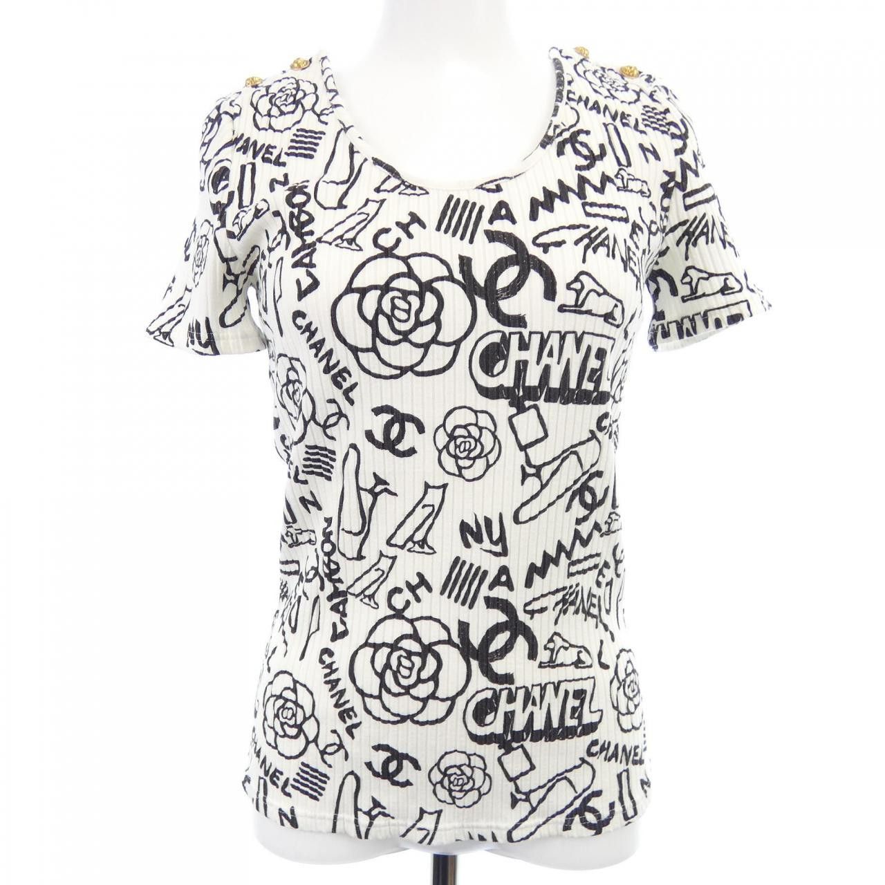 Chanel Chanel Chanel T Shirt Textile T-Shirts P61888V47215 DUTY FREE for USA Size ONE SIZE - 1 Thumbnail