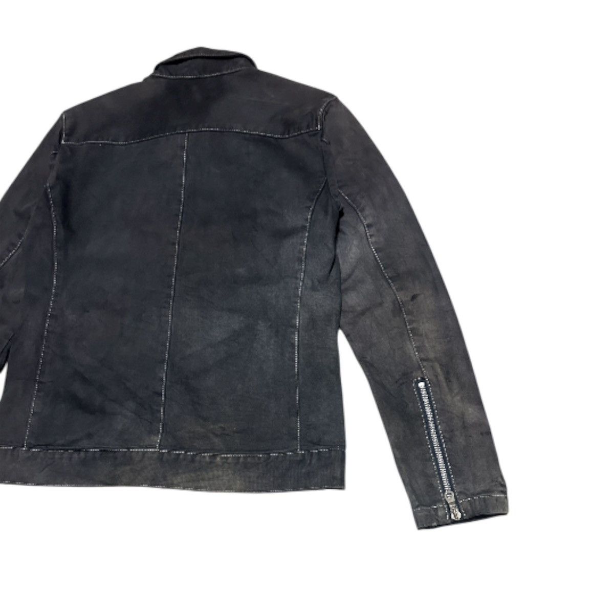 Japanese Brand Trashed Vintage Punk Denim Jacket By Moneky Time Sun Faded Size US S / EU 44-46 / 1 - 6 Thumbnail