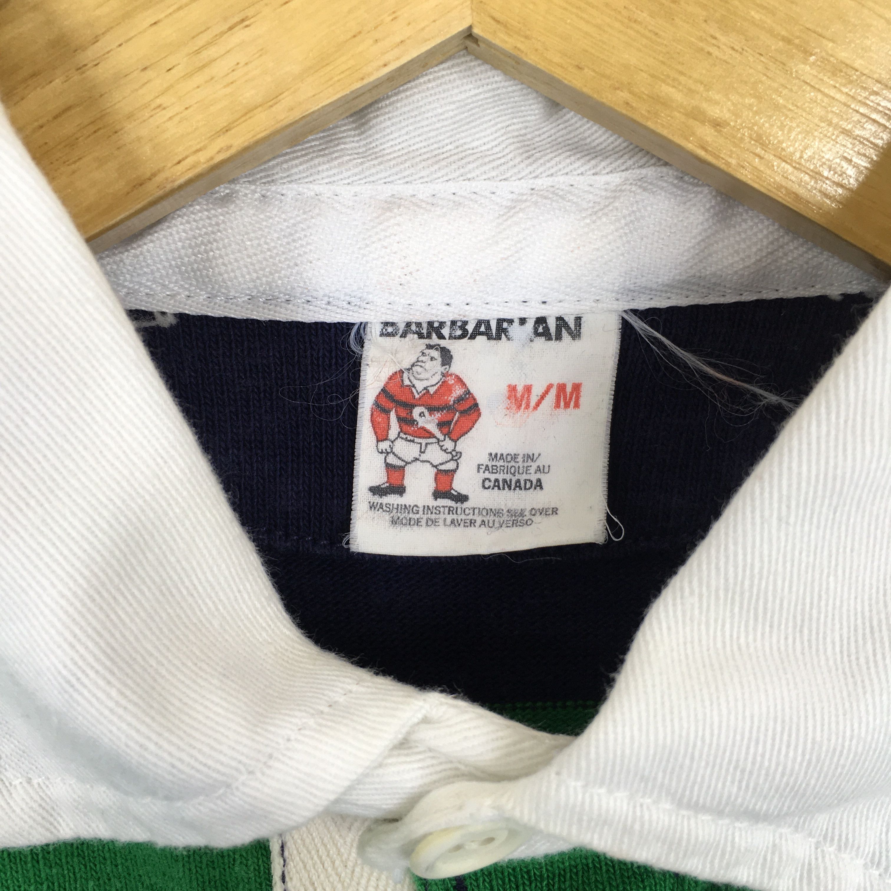 Vintage Vintage 80s Barbarian Striped Polo Rugby Shirt Medium Size US M / EU 48-50 / 2 - 5 Thumbnail