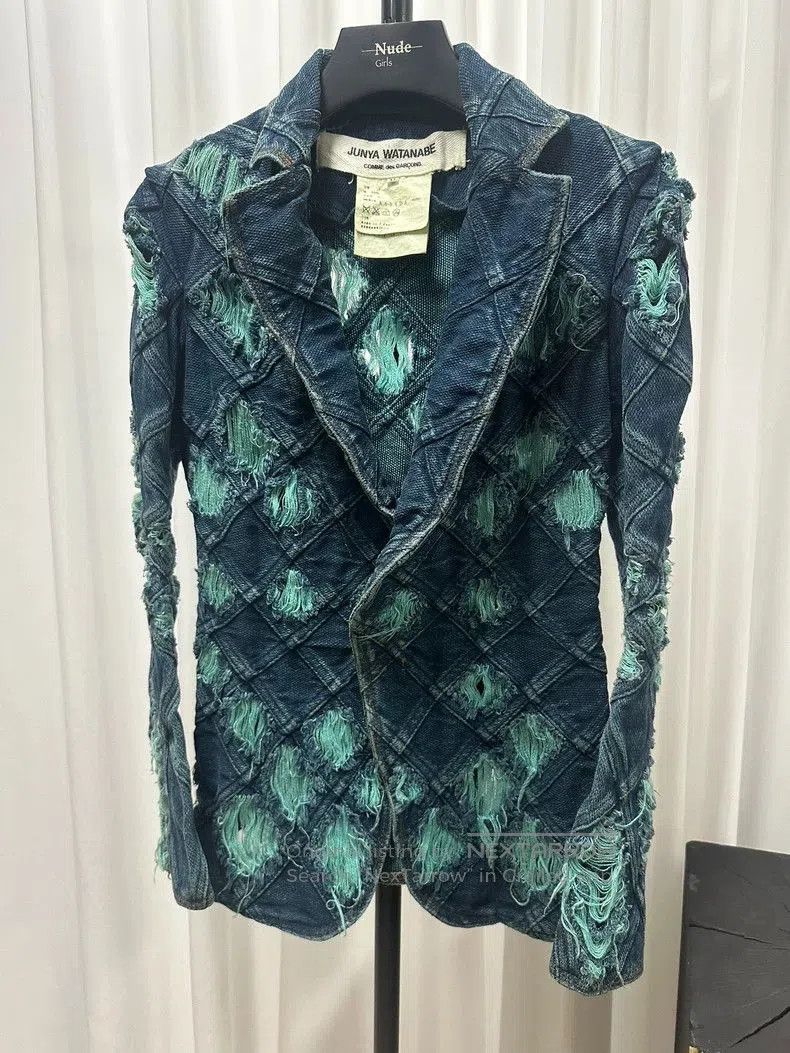 Junya Watanabe Junya Watanabe Distressed Plaid Denim Jacket. Size US M / EU 48-50 / 2 - 2 Thumbnail