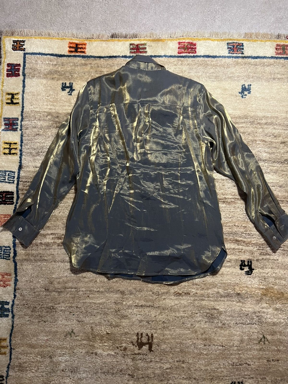 Vintage Blue/gold shimmer blouse 🪲 Size S / US 4 / IT 40 - 8 Thumbnail