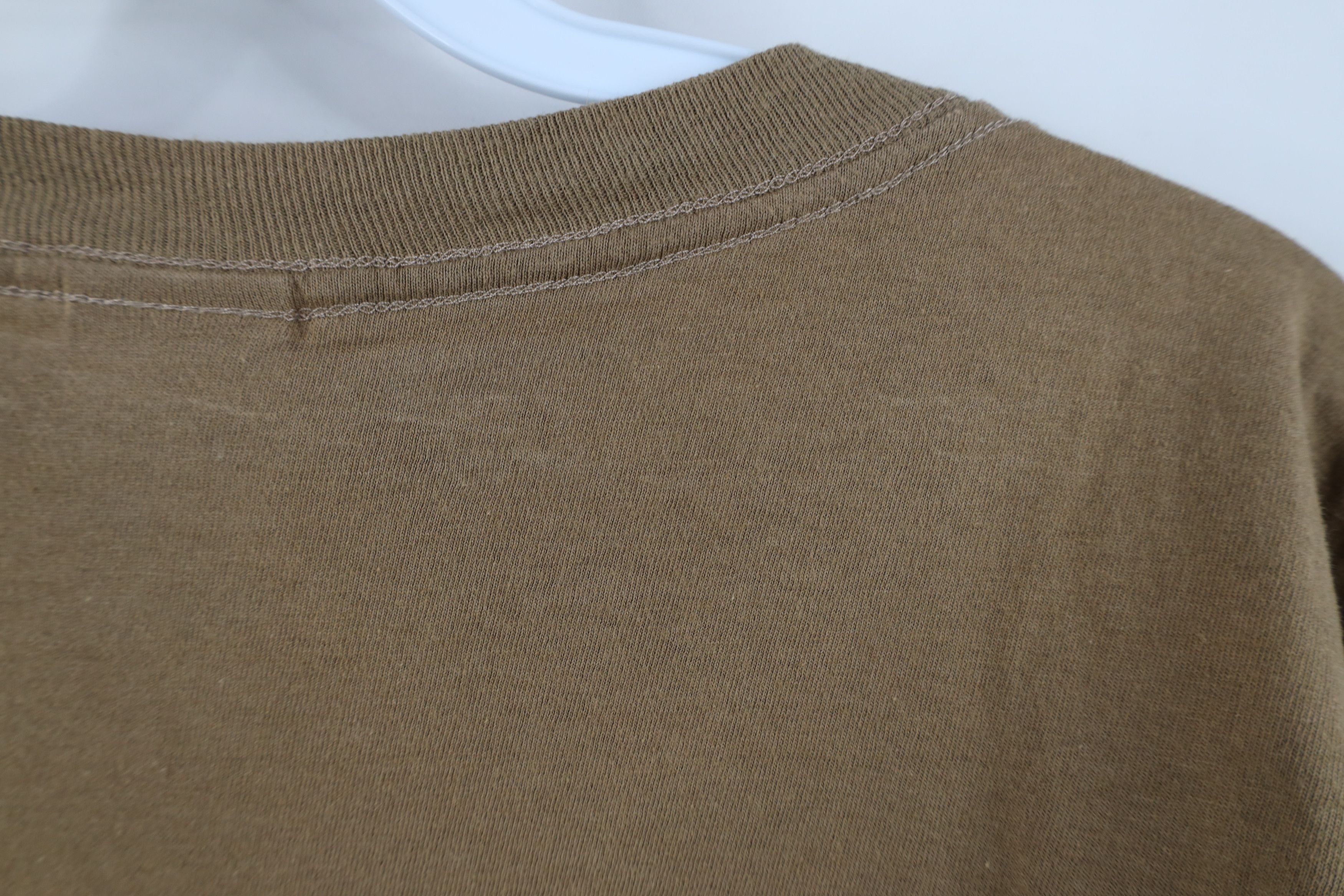 Vintage Vintage 90s Streetwear Blank Combed Cotton T-Shirt Brown USA Size US L / EU 52-54 / 3 - 9 Thumbnail