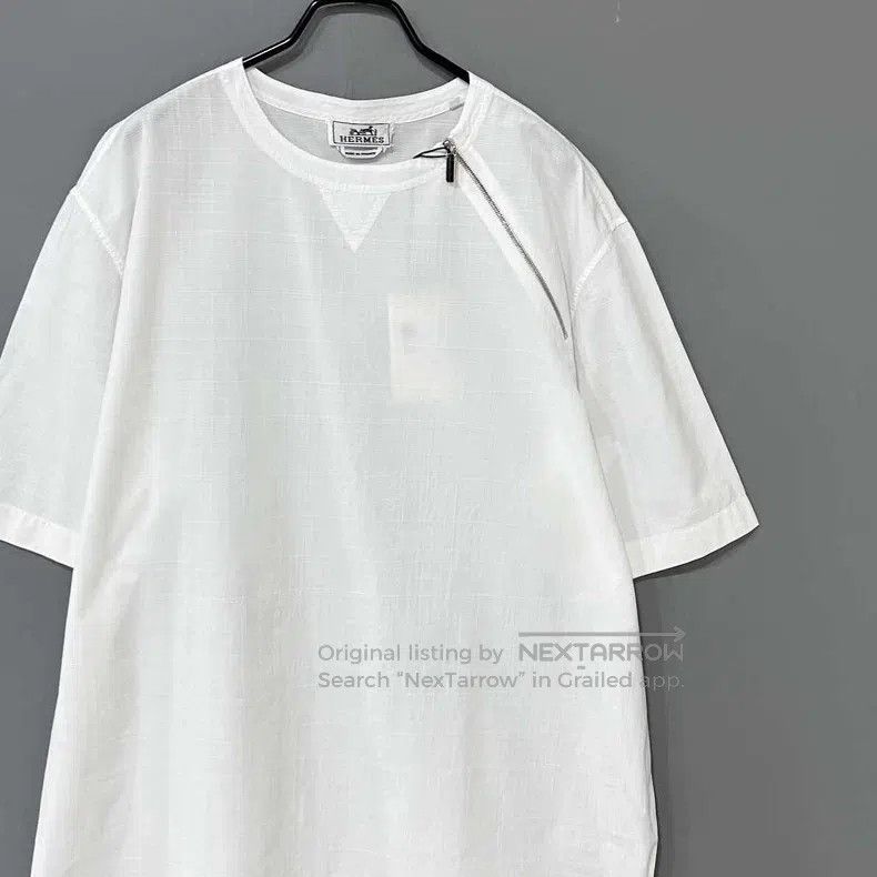 Hermes Hermes Pure White Zipper Short Sleeve Size S / US 4 / IT 40 - 2 Thumbnail
