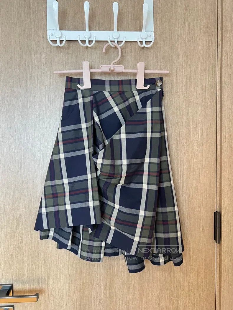 Vivienne Westwood Vivienne Westwood size 1 Green checkered asymmetric high-wa Size 23" - 2 Thumbnail