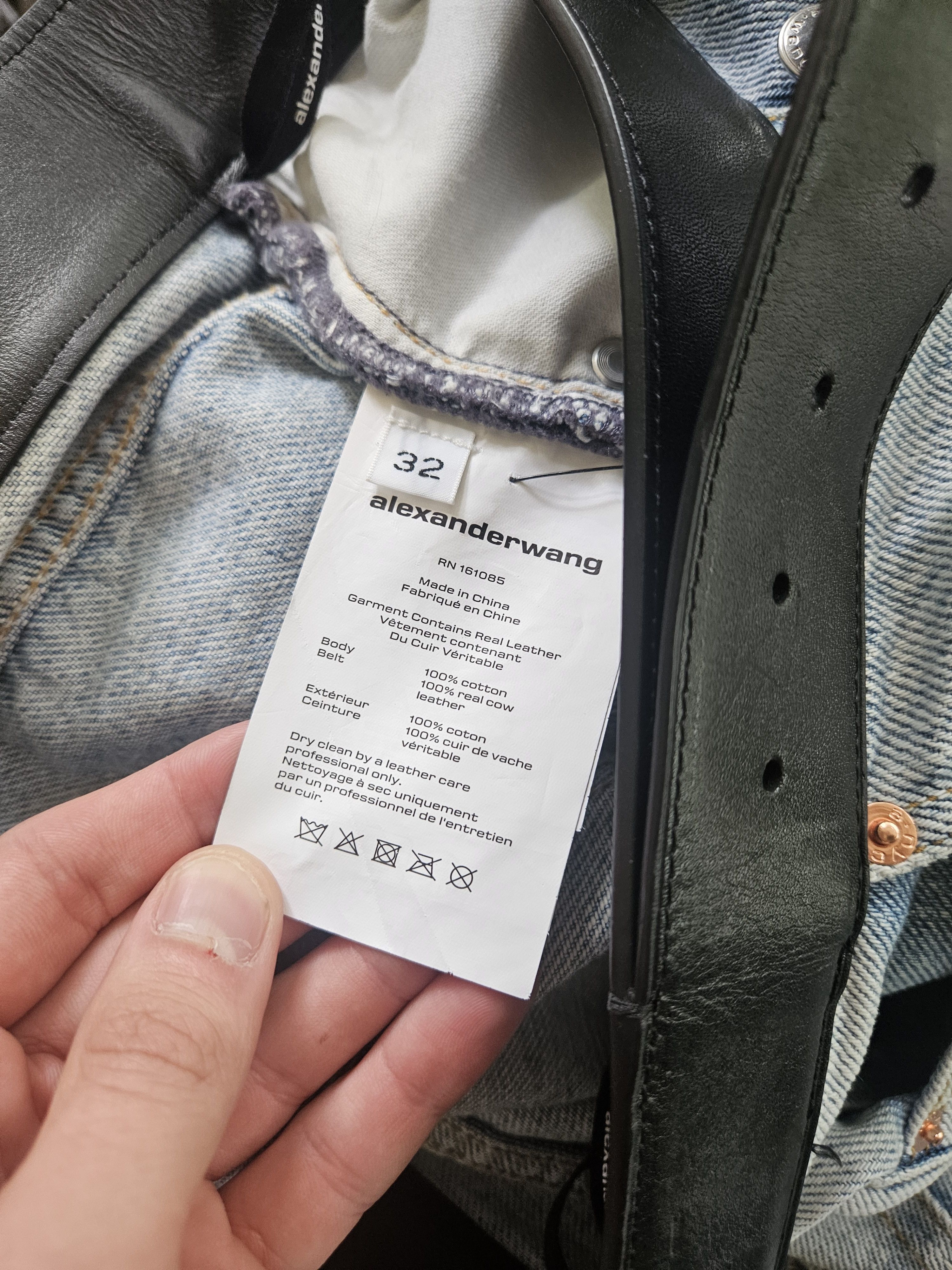 Alexander Wang Black Belt Waist Baggy Blue Denim Jeans Size US 32 / EU 48 - 10 Thumbnail